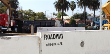 Protecting a Los Angeles job site and the public with K-rail