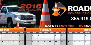 Roadway Construction Service 2016 wall calendar now available