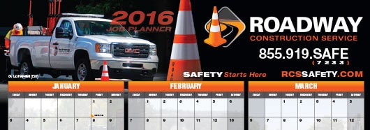 Roadway Construction Service 2016 wall calendar now available