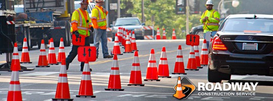 roadway traffic control cones