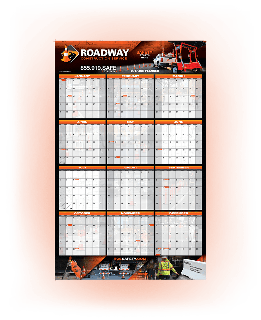 2017 Roadway Wall Calendar is now Available Roadway Construction Service