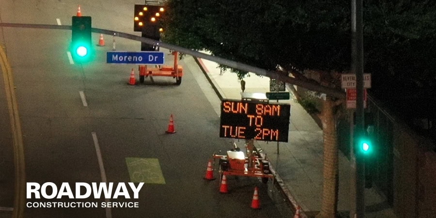 roadway construction automated message board rental