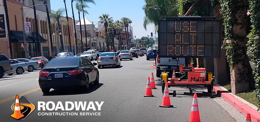 roadway construction changeable message sign rental
