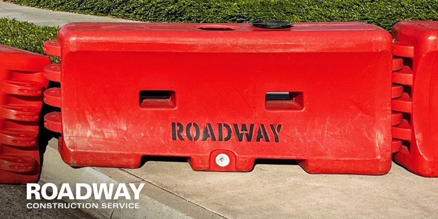 roadway construction concrete and water filled k rail option
