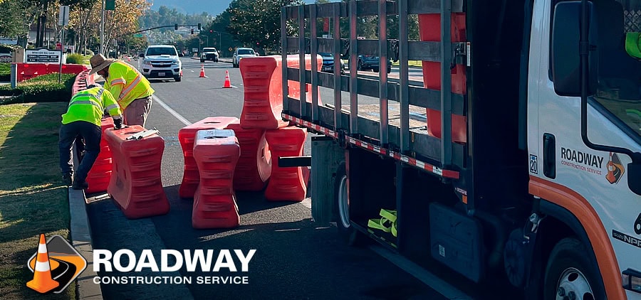 roadway construction jersey barrier rental