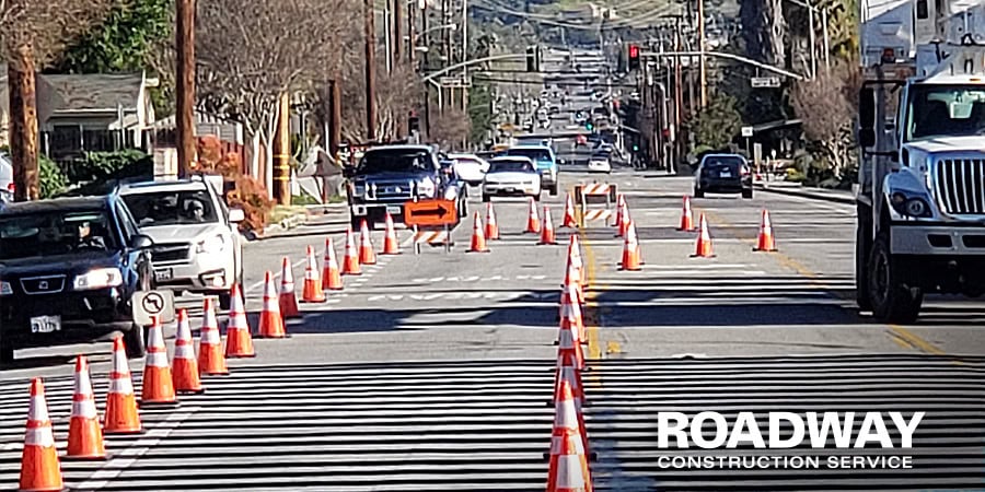 roadway construction lane closure management