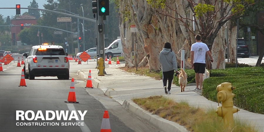 roadway construction pedestrian traffic management