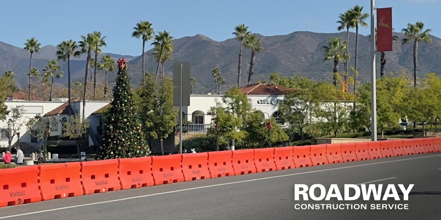 roadway construction plastic k rail rental service