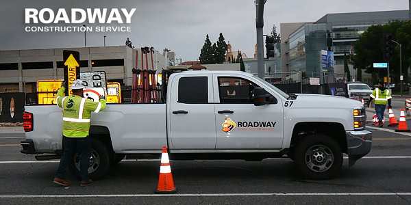 roadway construction service barricade deployment