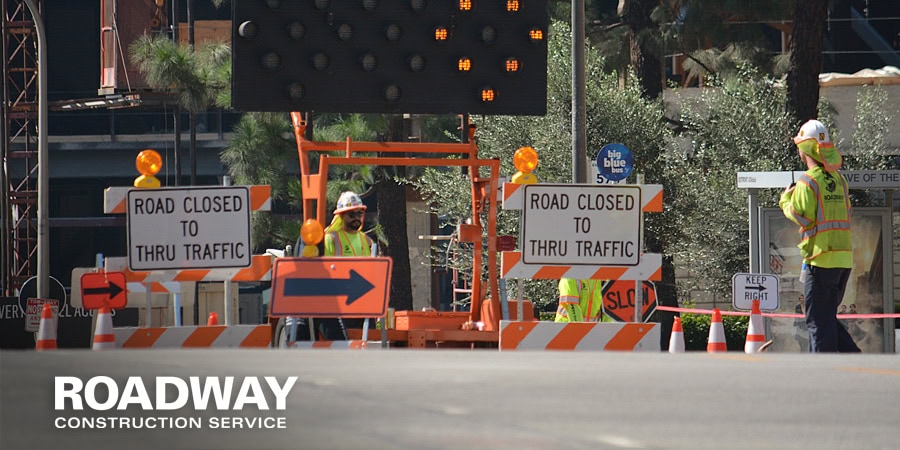roadway construction sign installation work zone safety
