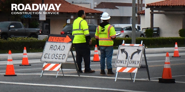 roadway construction traffic control crew southern california