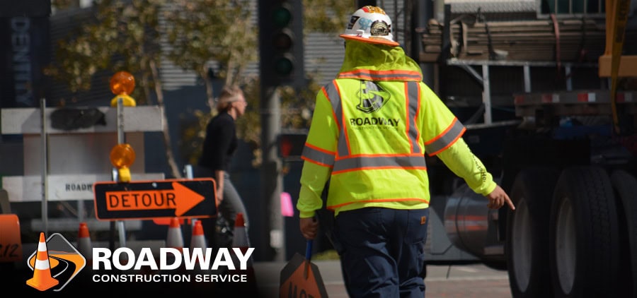 roadway construction traffic control flagger safety